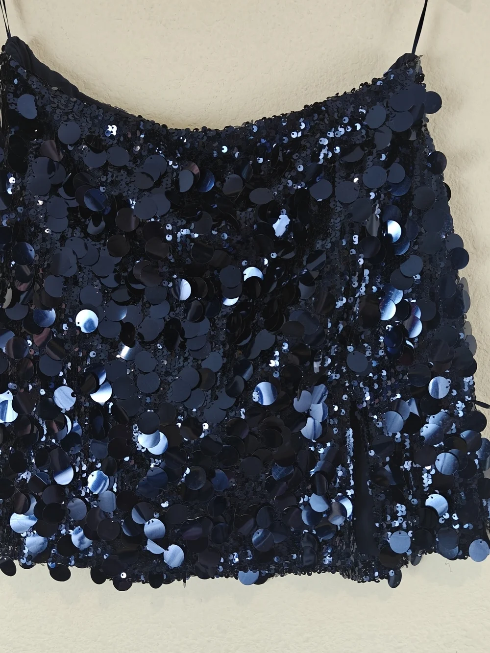 Sleek Amanda Uprichard Dale Seuqins Mini Skirt in Navy Blue Ink Size M, NWOT